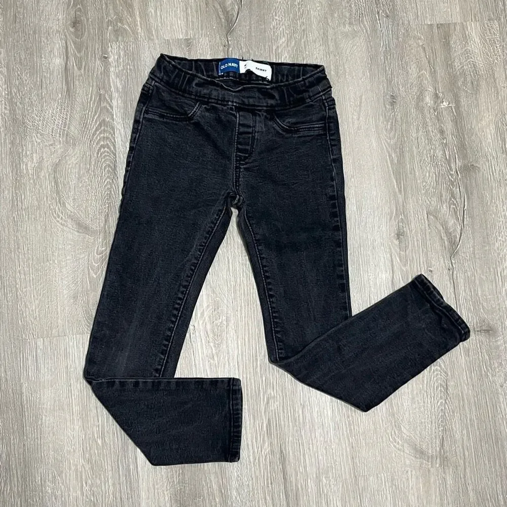 Old Navy Black Skinny Jeans Kids Size Medium 8 Girls Youth